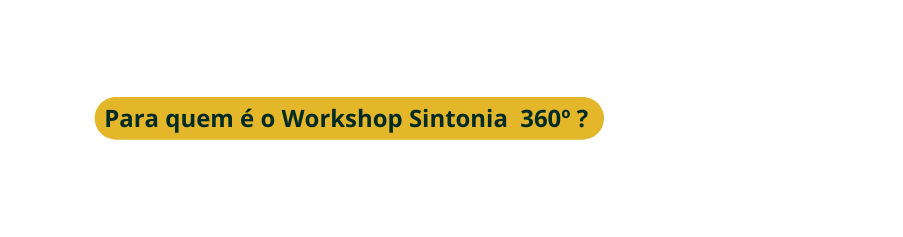Para quem é o Workshop Sintonia 360º